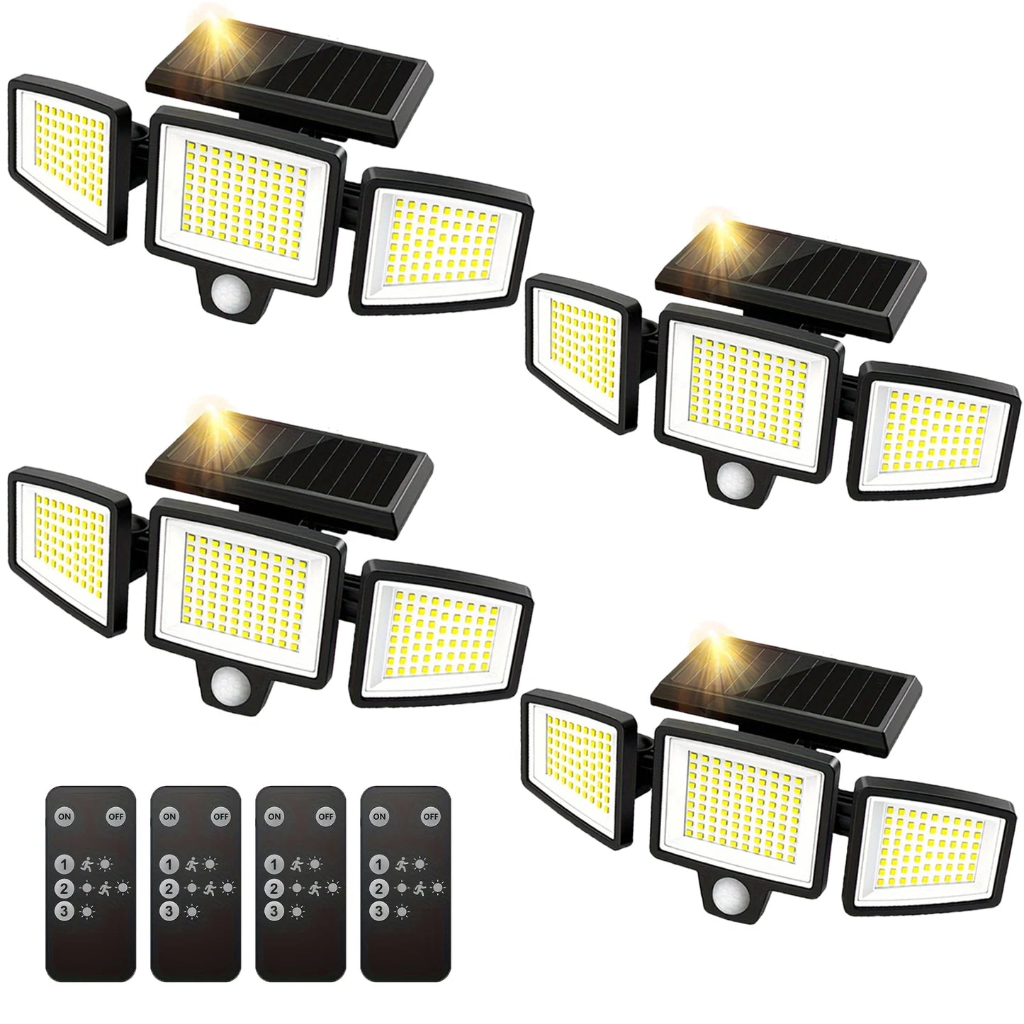 (1/2/3 Pack) 3-Head Solar Outdoor Light, Motion Sensor Security Light