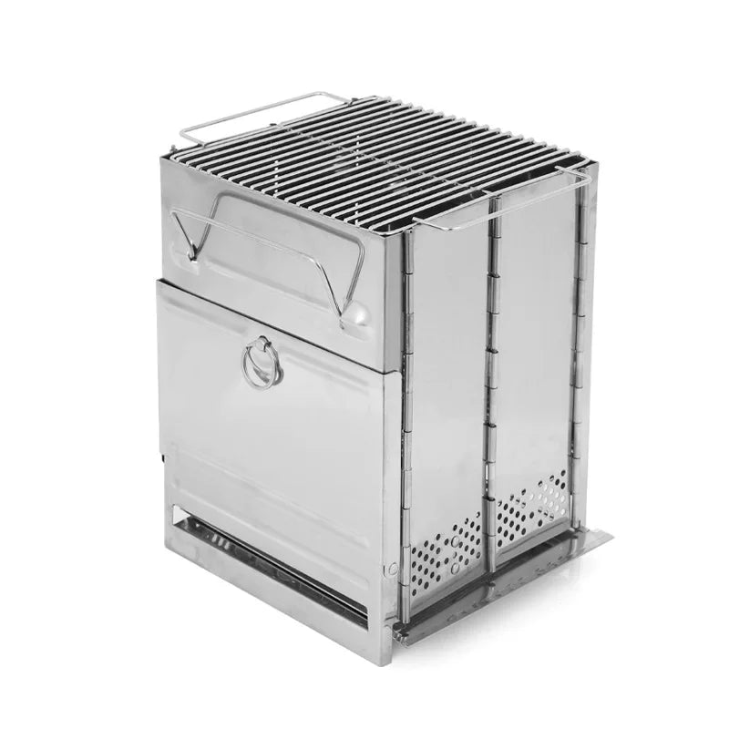 Camping Wood Burning Stove Portable Folding Camp Stove Collapsible Stove Campfire Stove for Outdoor Cooking Picnic Hiking BBQ