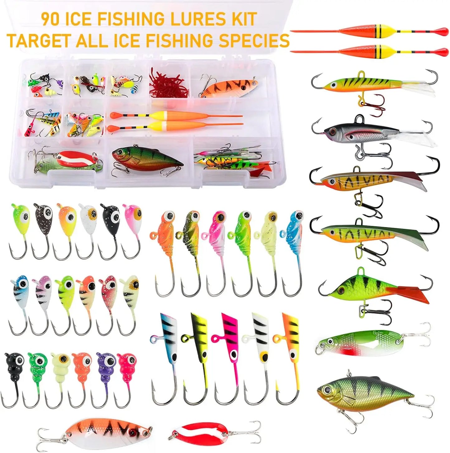 Complete Ice Fishing Rod Reel Combo Kit with Backpack Seat and Lures for Winter Angling