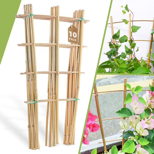 10 Pack Bamboo Trellis For Climbing Plants.