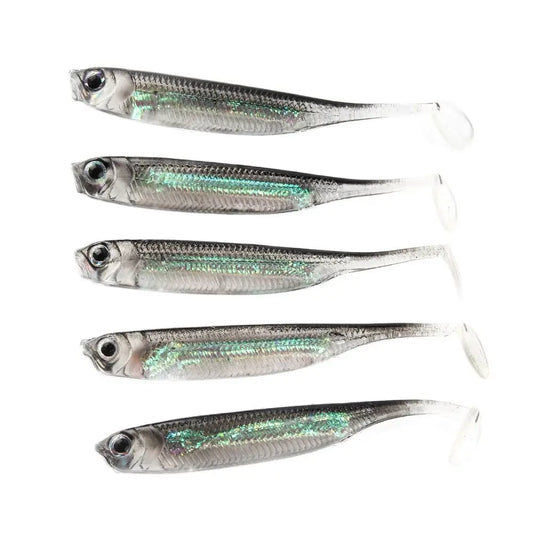 5Pcs/lot Fishing Soft Bait 7CM 7.5CM 1.7G 2.3G 2.7G T Tail Fishing Lures