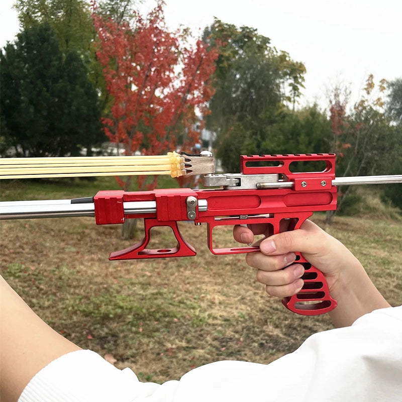 80LBS Telescopic Long Pole Slingshot Laser Shooting Slingshot