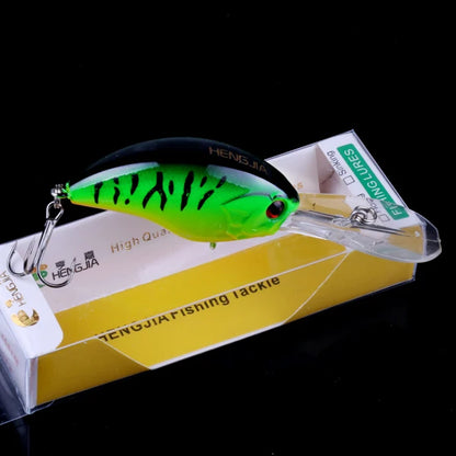Fishing Lures Rock Crank Bait Crankbait Minnow  Bass Treble Hooks Big Tongue