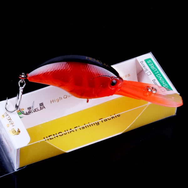 Fishing Lures Rock Crank Bait Crankbait Minnow  Bass Treble Hooks Big Tongue