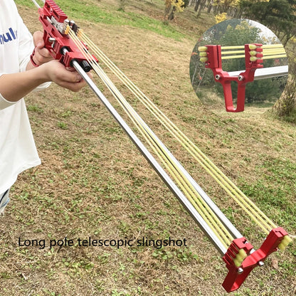 80LBS Telescopic Long Pole Slingshot Laser Shooting Slingshot