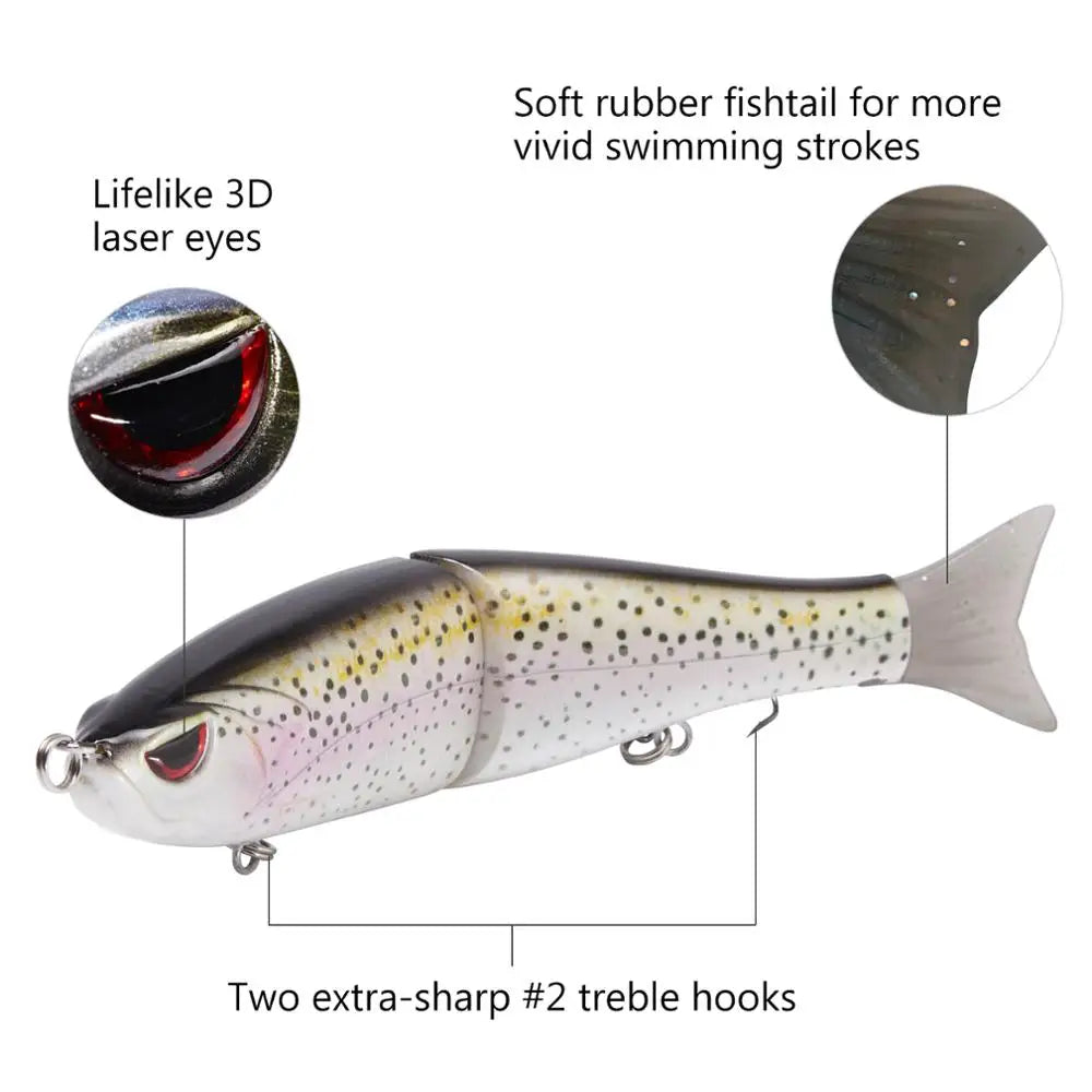 Bassdash Swimbaits Pike Trout Glide Baits 7in/2.2oz 4.5in/0.65oz