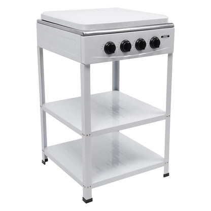 4 Burners Gas Stove Propane Removable Smokeless Barbecue W/Movable Storage Bracket