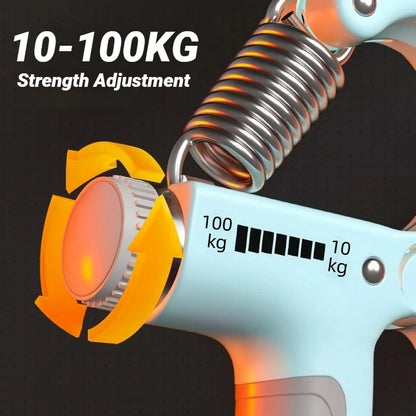 10-100Kg Adjustable Hand Grip Strengthener With Counter Wrist Forearm For Muscle Building Strength