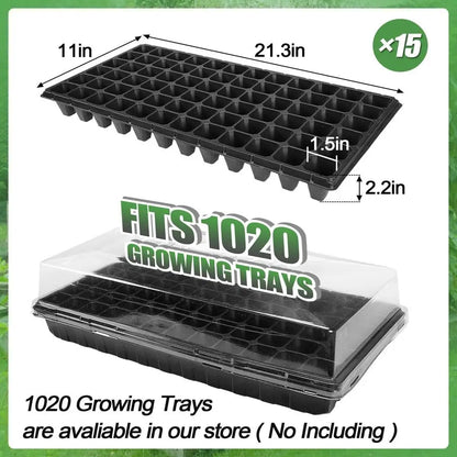 Seed Starter Tray Fits 1020 Growing Trays 15 Pcs 72 Cell