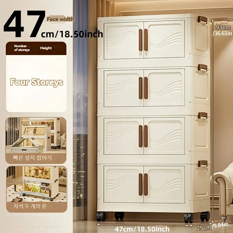 Foldable Storage Box with Clear Door - Spacious, Durable, and Easy-to-Assemble