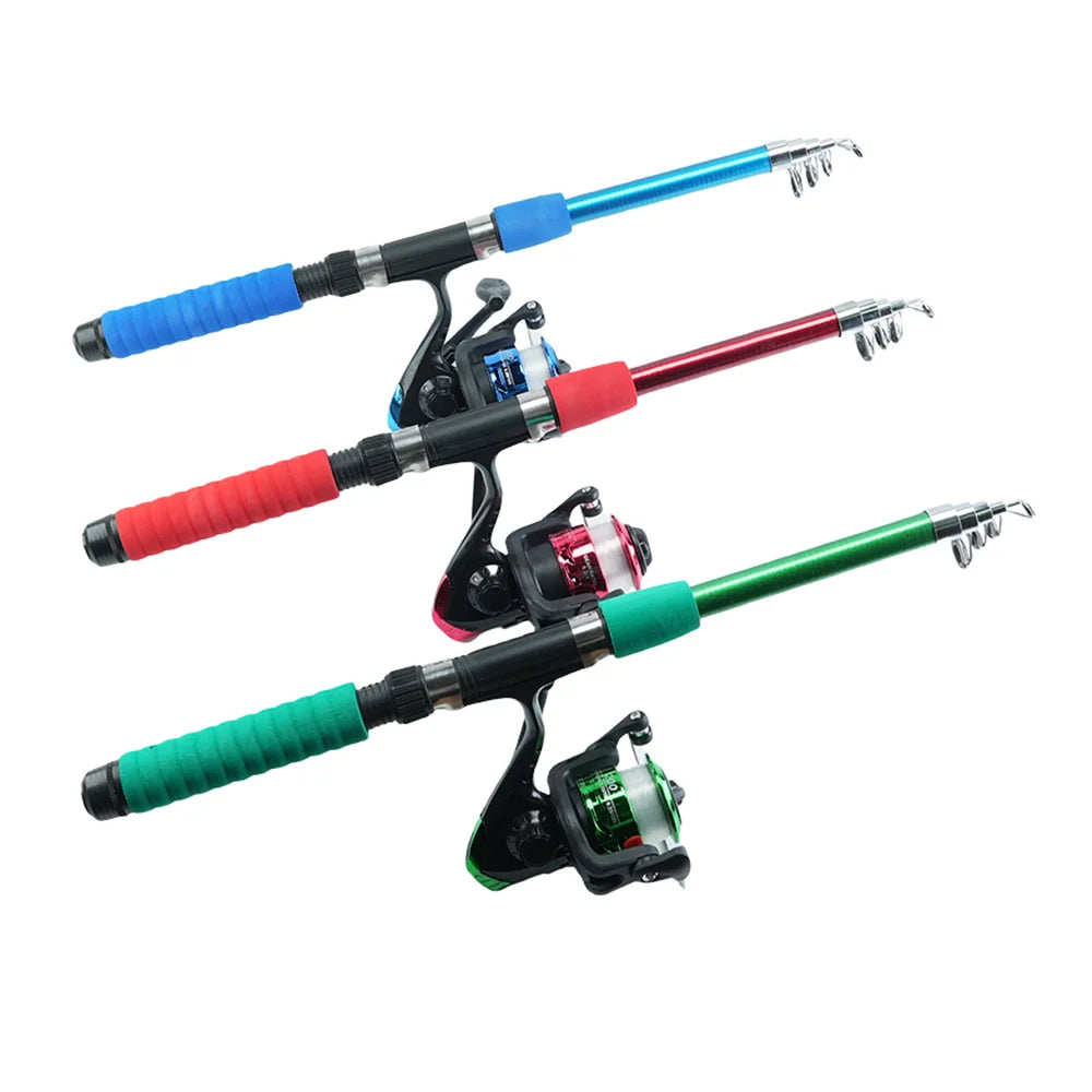 Fishing Pole Set Full Kits With Telescopic Fishing Rod And Spinning Reel Baits