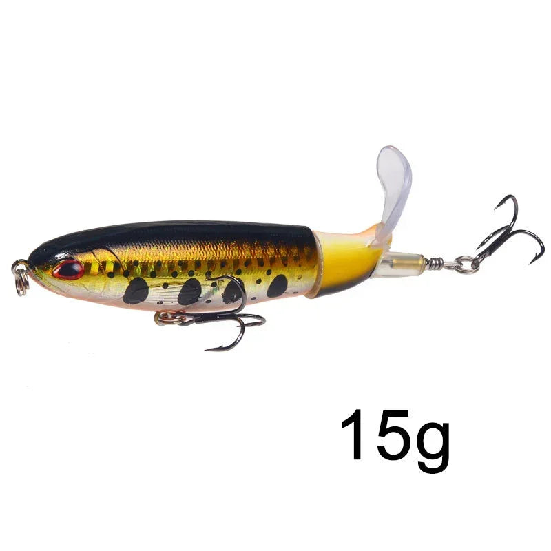 1 Pcs 10cm/14cm Topwater  Whopper Popper Artificial Bait Hard popper Soft Rotating Tail Fishing  Bait