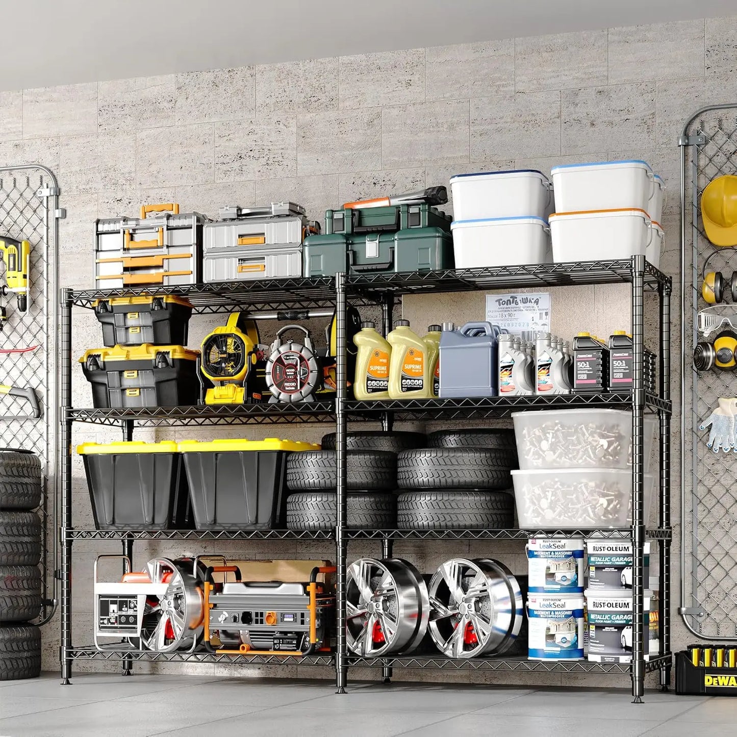 Heavy Duty Storage Shelves 4/5 Tiers Metal Adjustable