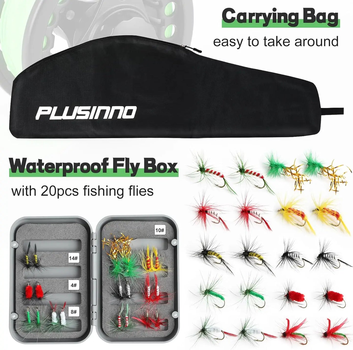 4-Piece Lightweight Graphite Fly Fishing Rod and Reel Combo