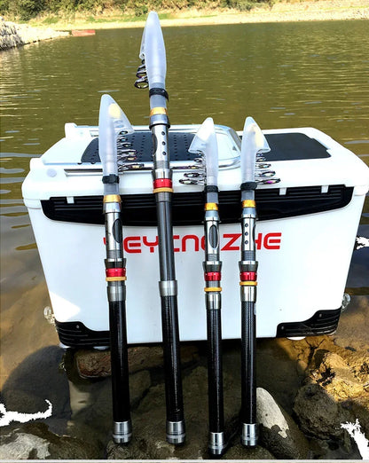 Spinning Fishing Rod and Reel Combo 1.8-3.6m Carbon Fiber Sea Pole and 5.2:1 Gear Ratio