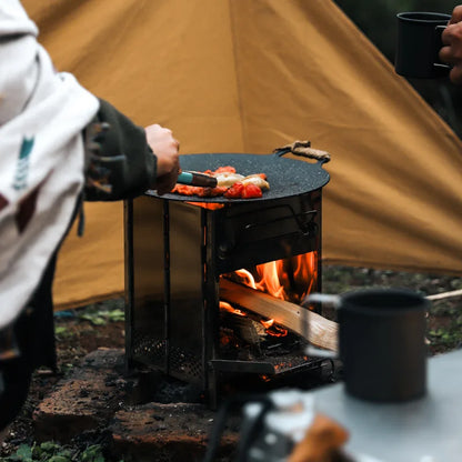 Camping Wood Burning Stove Portable Folding Camp Stove Collapsible Stove Campfire Stove for Outdoor Cooking Picnic Hiking BBQ