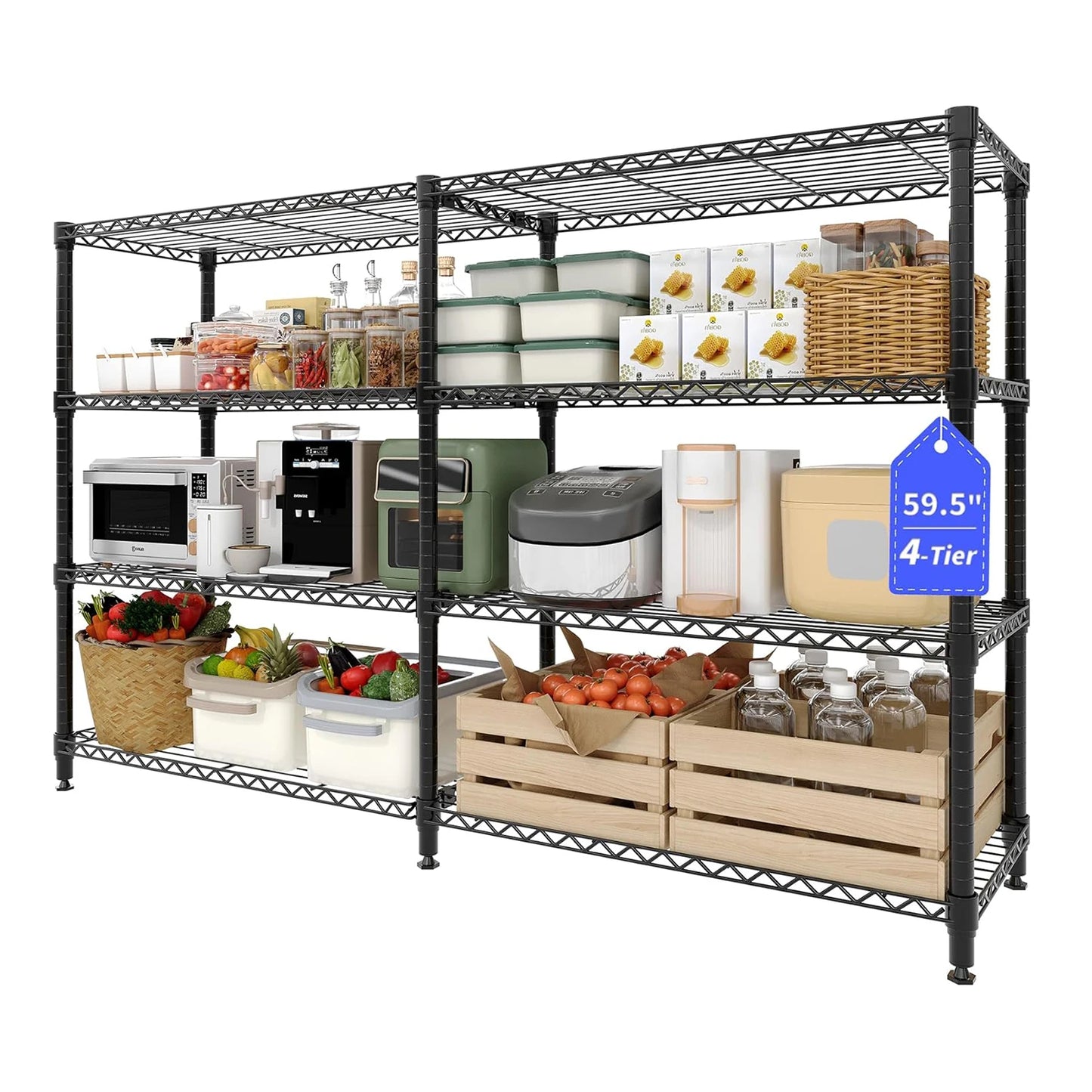 Heavy Duty Storage Shelves 4/5 Tiers Metal Adjustable