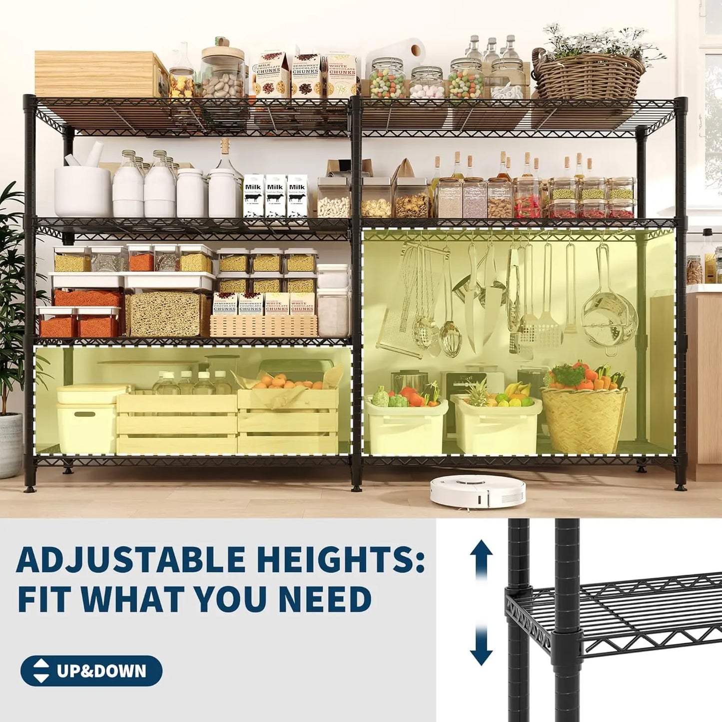 Heavy Duty Storage Shelves 4/5 Tiers Metal Adjustable