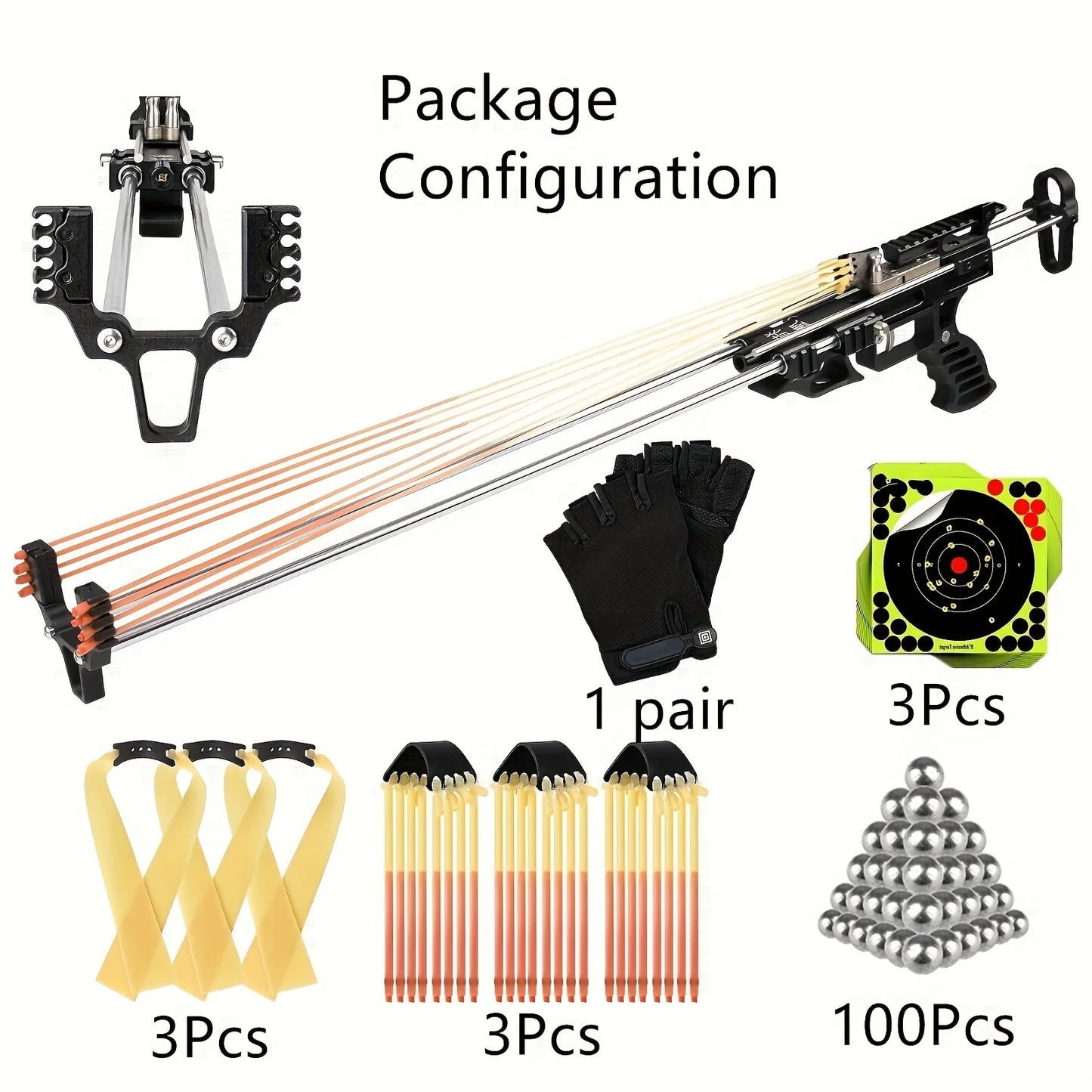 80LBS Telescopic Long Pole Slingshot Laser Shooting Slingshot