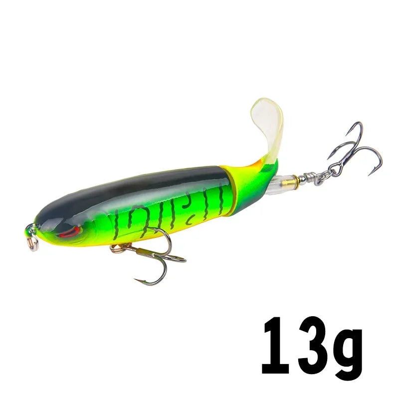1 Pcs 10cm/14cm Topwater  Whopper Popper Artificial Bait Hard popper Soft Rotating Tail Fishing  Bait