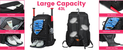 Baseball Equipment Bag Baseball Backpack Large Capacity Sport Baseball Backpack