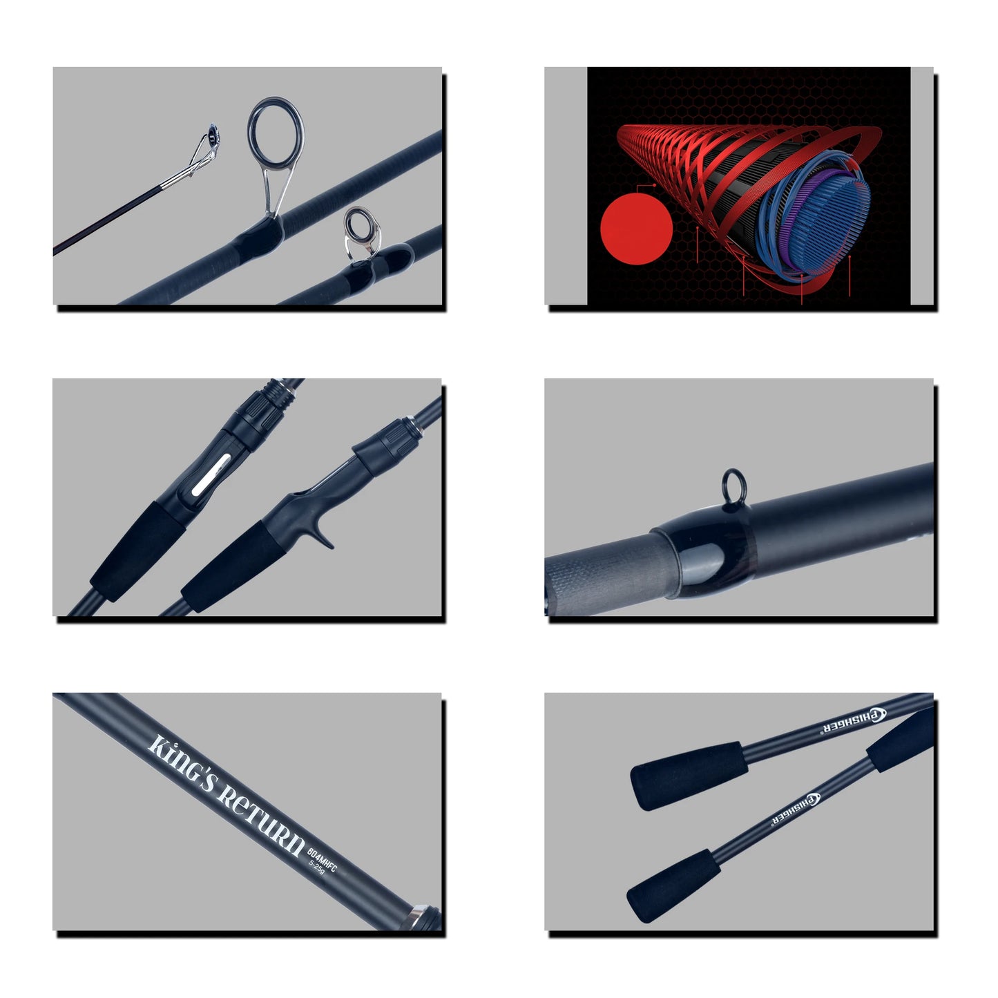 PHISHGER Spinning Baitcasting Travel Carbon Ultralight Lure Trout Pole