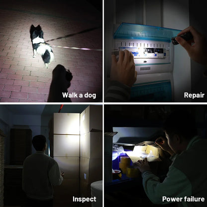 Mini Tactical 18350 Flashlight 6000K Keychain Emergency Torch