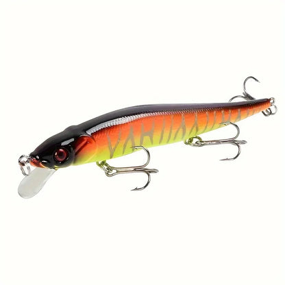 1pc 4.52inch/0.49oz Plastic Simulation Lure, Minnow Hard Bait With 3 Treble Hooks