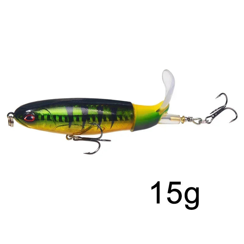 1 Pcs 10cm/14cm Topwater  Whopper Popper Artificial Bait Hard popper Soft Rotating Tail Fishing  Bait