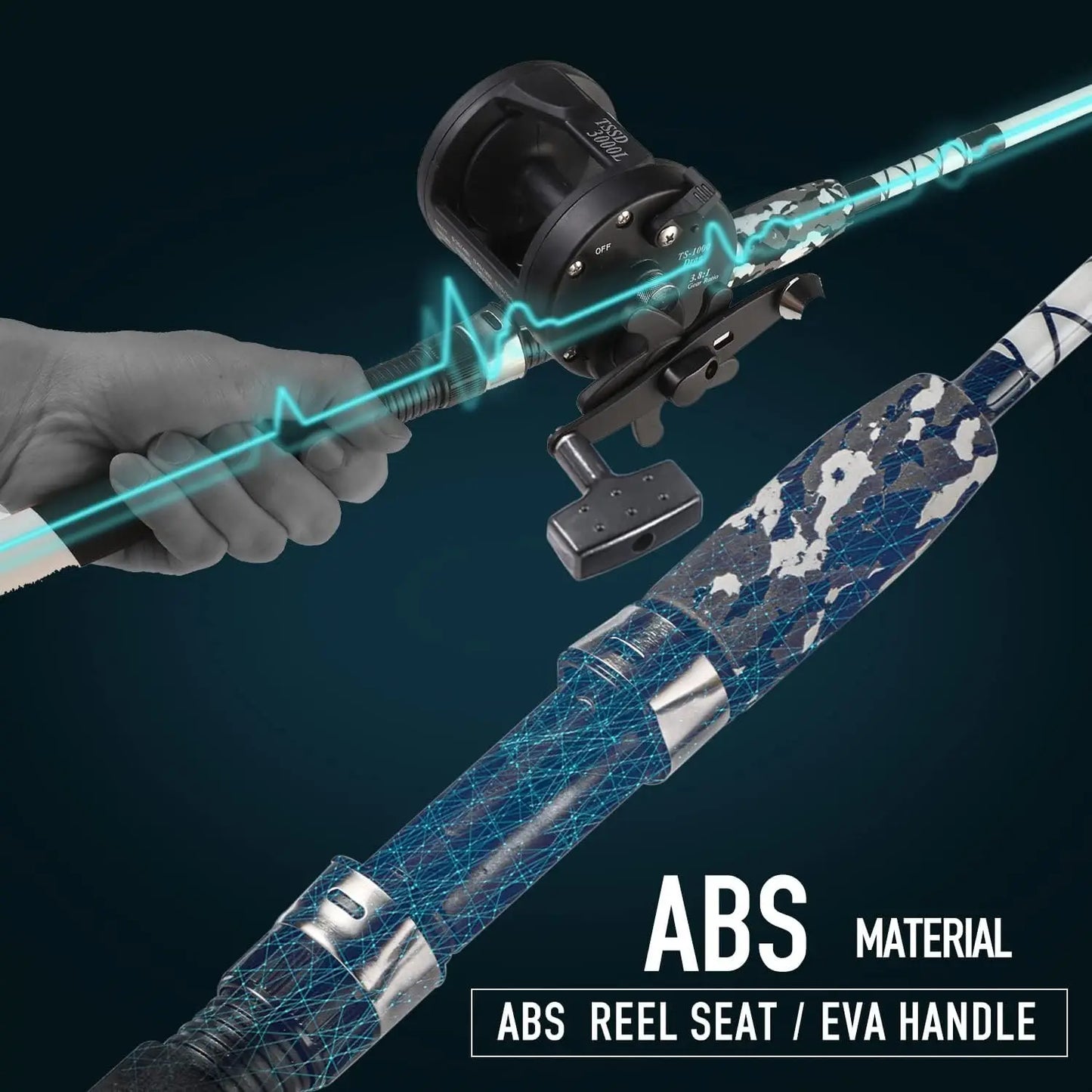 Medium Heavy Fishing Rod and Reel Combo for Catfish Angling