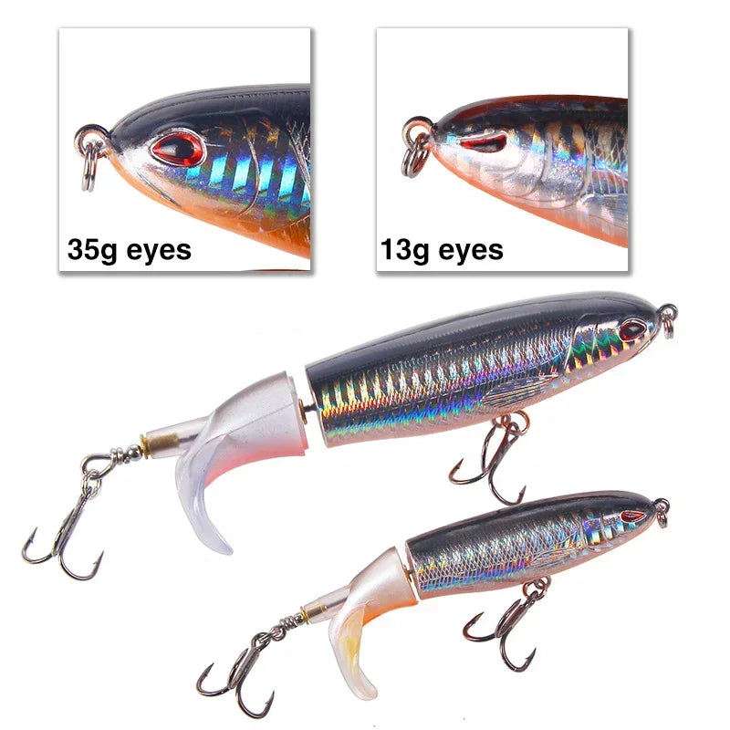 1 Pcs 10cm/14cm Topwater  Whopper Popper Artificial Bait Hard popper Soft Rotating Tail Fishing  Bait