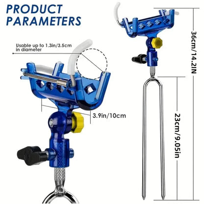 2-piece stainless steel fishing rod holder, 360°