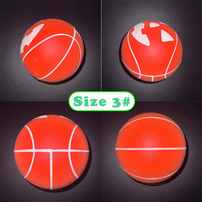 Silent Basketball Size 7#(29.5")6#/5# Indoor Grooved Airless Foam Basketball Quiet Dribbling