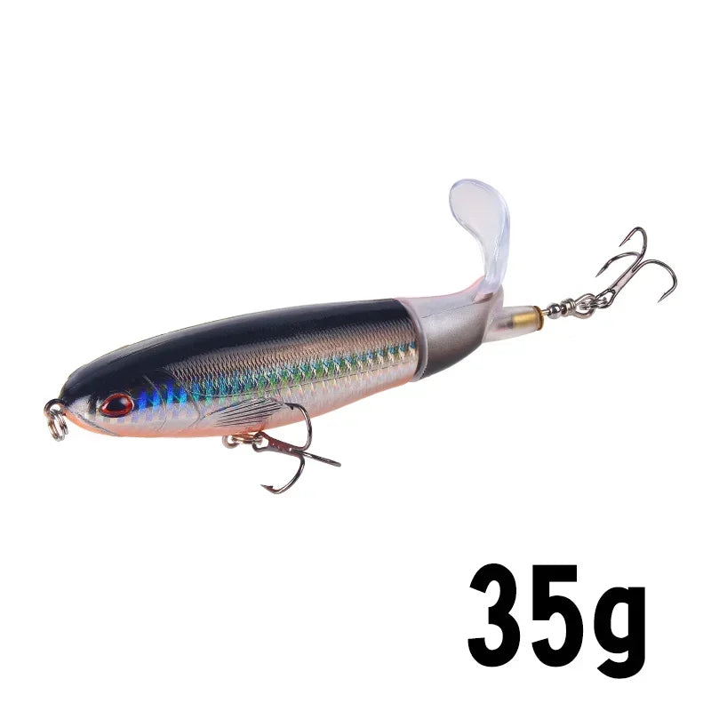 1 Pcs 10cm/14cm Topwater  Whopper Popper Artificial Bait Hard popper Soft Rotating Tail Fishing  Bait