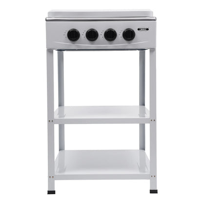 4 Burners Gas Stove Propane Removable Smokeless Barbecue W/Movable Storage Bracket