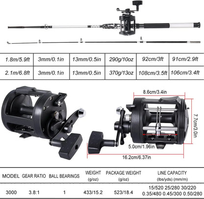 Medium Heavy Fishing Rod and Reel Combo for Catfish Angling