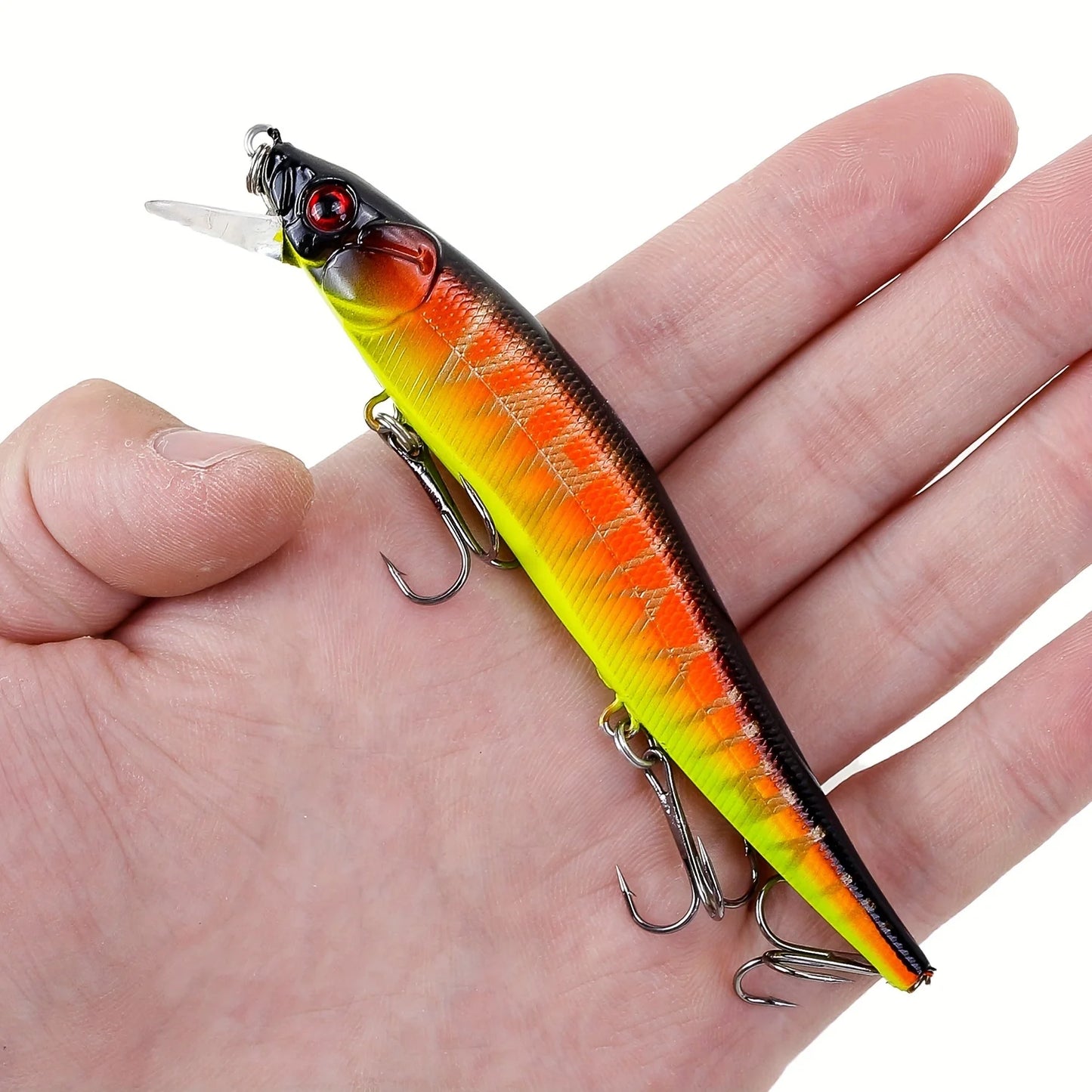 1pc 4.52inch/0.49oz Plastic Simulation Lure, Minnow Hard Bait With 3 Treble Hooks