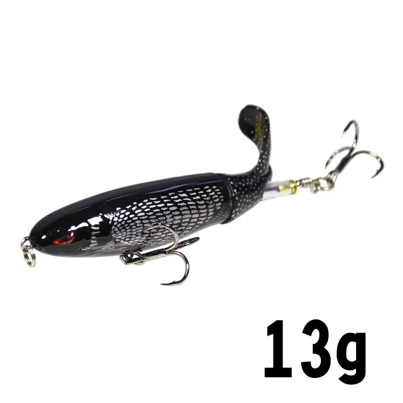 1 Pcs 10cm/14cm Topwater  Whopper Popper Artificial Bait Hard popper Soft Rotating Tail Fishing  Bait