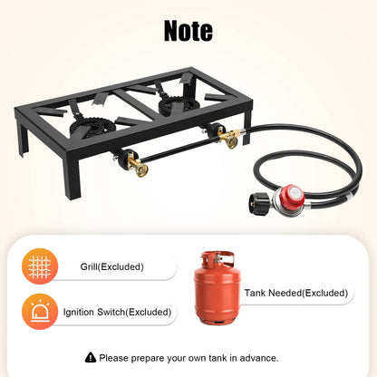 8000W  Outdoor Gas Stove Propane Cooker 0-10Psi Regulator Hose