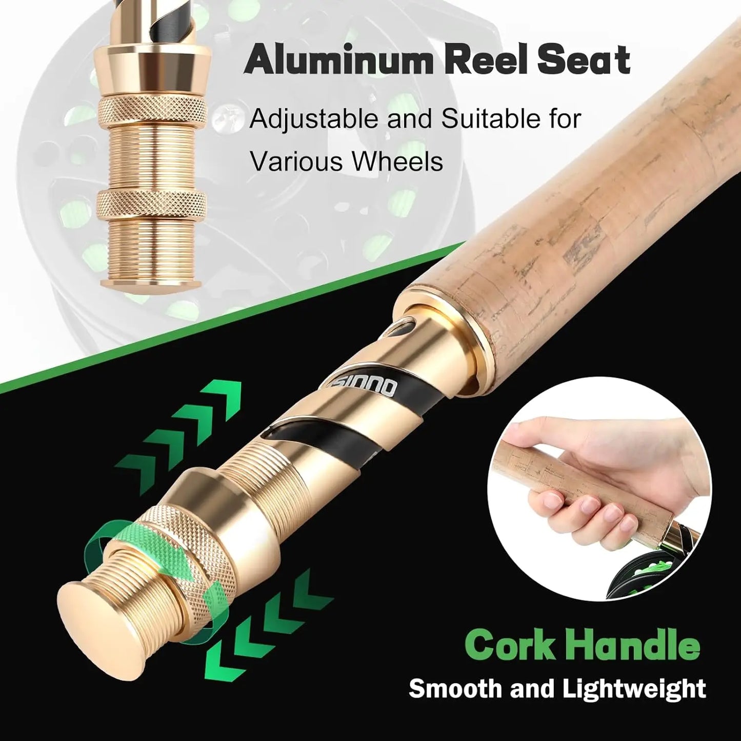 4-Piece Lightweight Graphite Fly Fishing Rod and Reel Combo