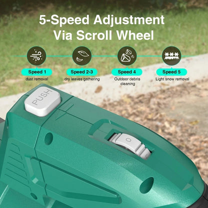 TaskStar Electric Leaf Blower 550CFM 150MPH Brushed Motor 5-Speed Rotating Head Airblower For Lawn Garden 4.0Ah Battery Powered