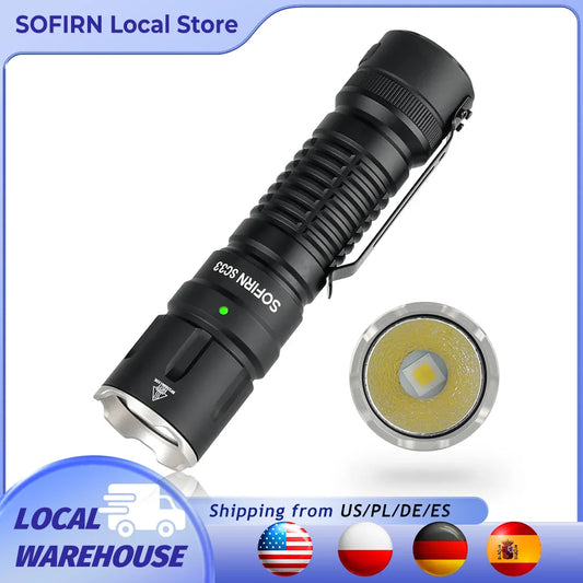 HI LED Flashlight Tactical 5200lm Powerful Tail E-switch Outdoor Light