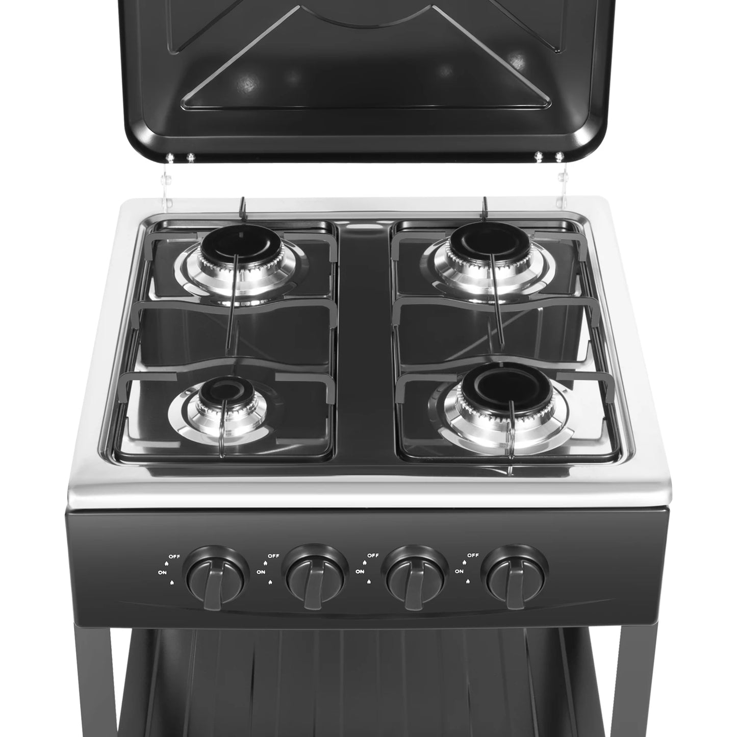 4 Burners Gas Stove Propane Removable Smokeless Barbecue W/Movable Storage Bracket