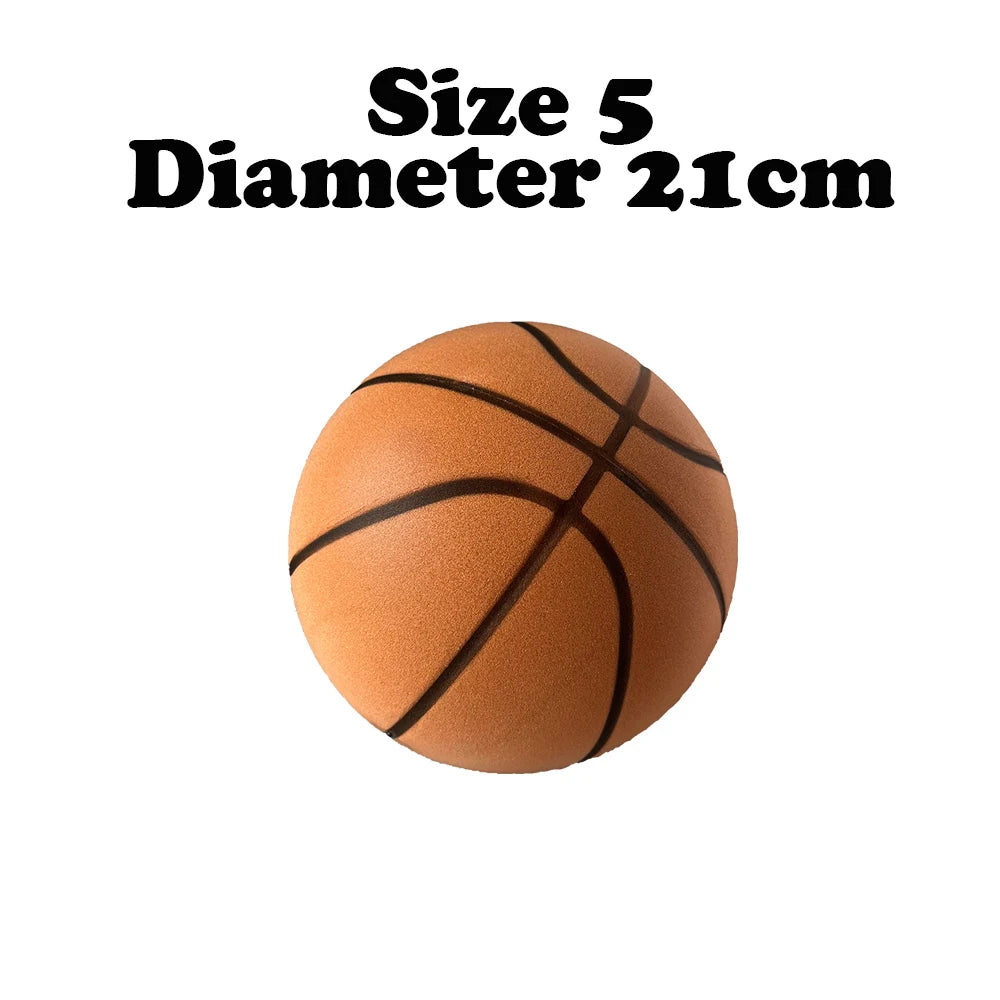 Silent Basketball Size 7#(29.5")6#/5# Indoor Grooved Airless Foam Basketball Quiet Dribbling