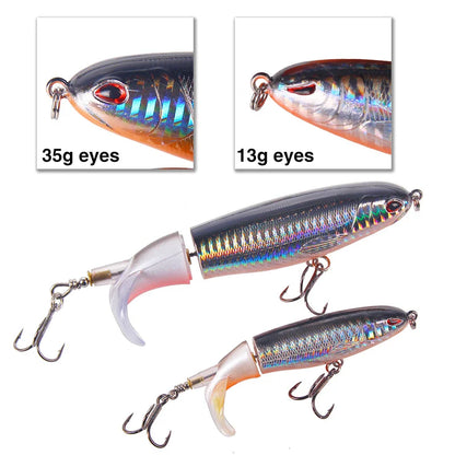 1 Pcs 10cm/14cm Topwater  Whopper Popper Artificial Bait Hard popper Soft Rotating Tail Fishing  Bait