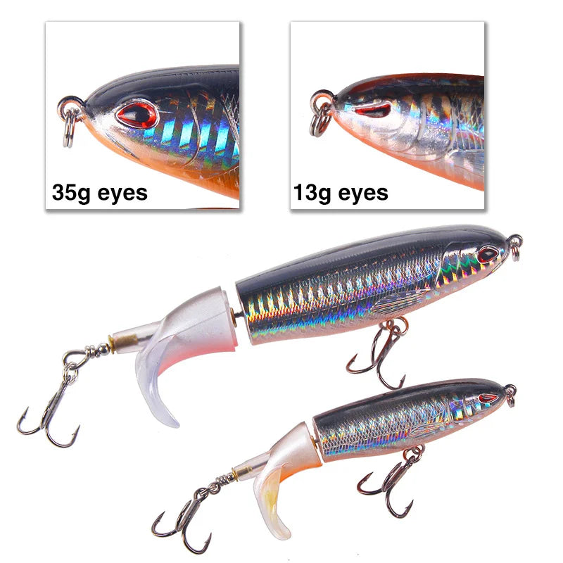 1 Pcs 10cm/14cm Topwater  Whopper Popper Artificial Bait Hard popper Soft Rotating Tail Fishing  Bait