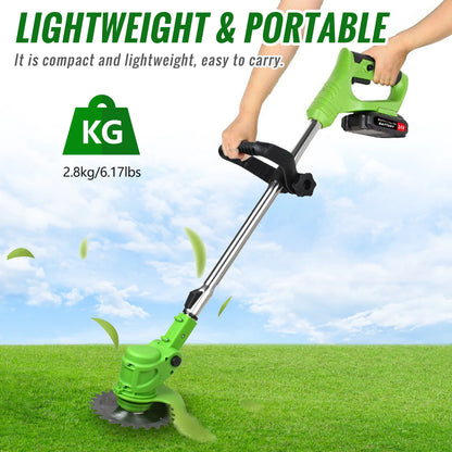 2-in-1 Cordless String Grass Trimmer Cutter Fast Charger With 2 x Batteries