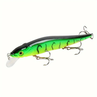 1pc 4.52inch/0.49oz Plastic Simulation Lure, Minnow Hard Bait With 3 Treble Hooks
