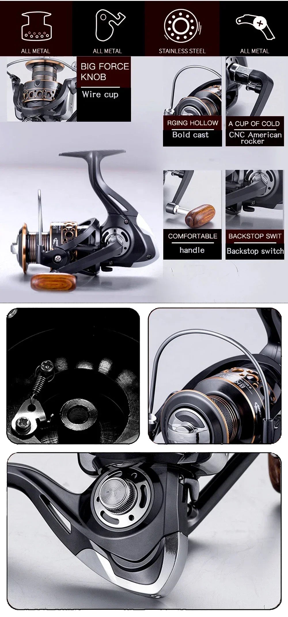 Spinning Fishing Rod and Reel Combo 1.8-3.6m Carbon Fiber Sea Pole and 5.2:1 Gear Ratio