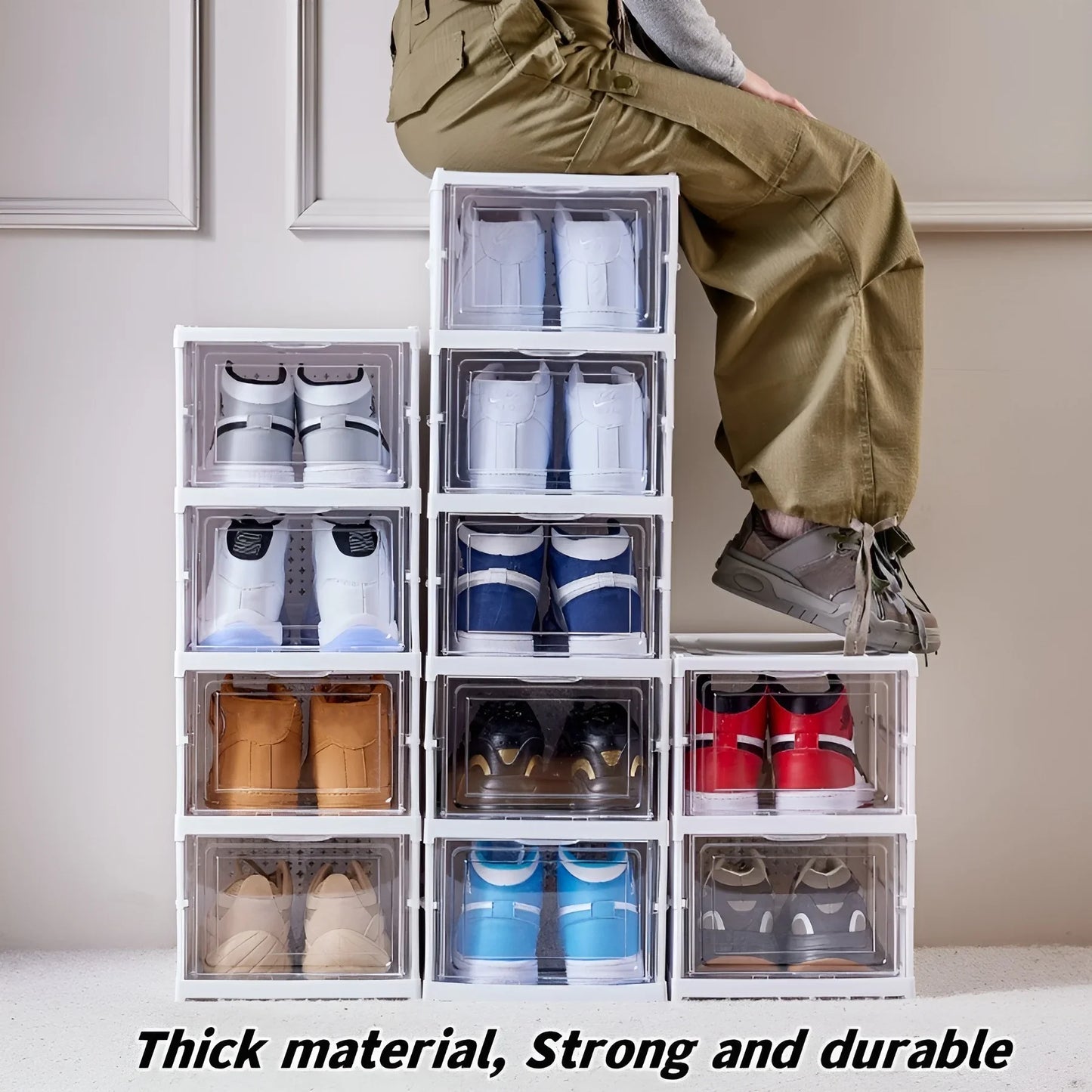 6 Layers Shoes Box Foldable Transparent Sneaker Shoe Storage